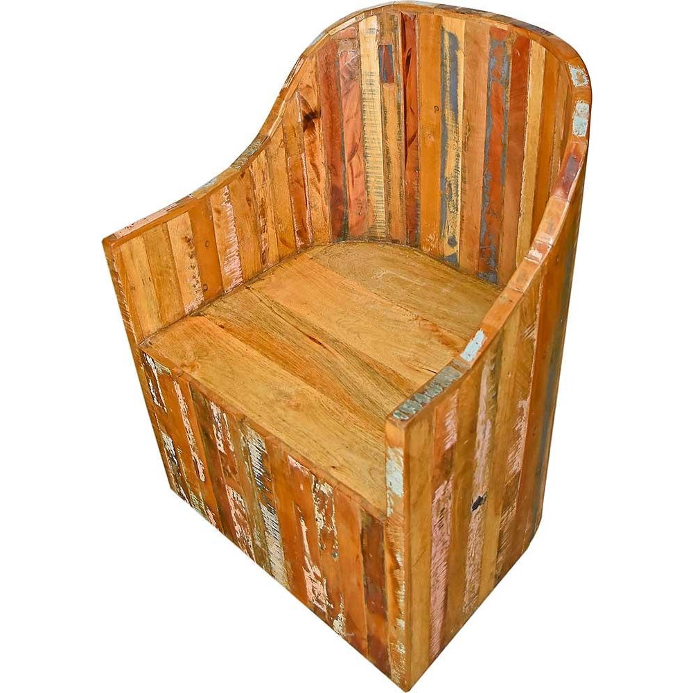 Reclaimed Wood RoundBack Chair Chairish