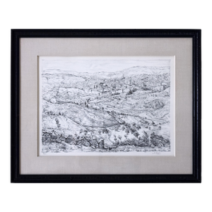 Anna Ticho, Hills of Jerusalem, Original Lithograph Edition 9/150, Pencil Signed, Framed