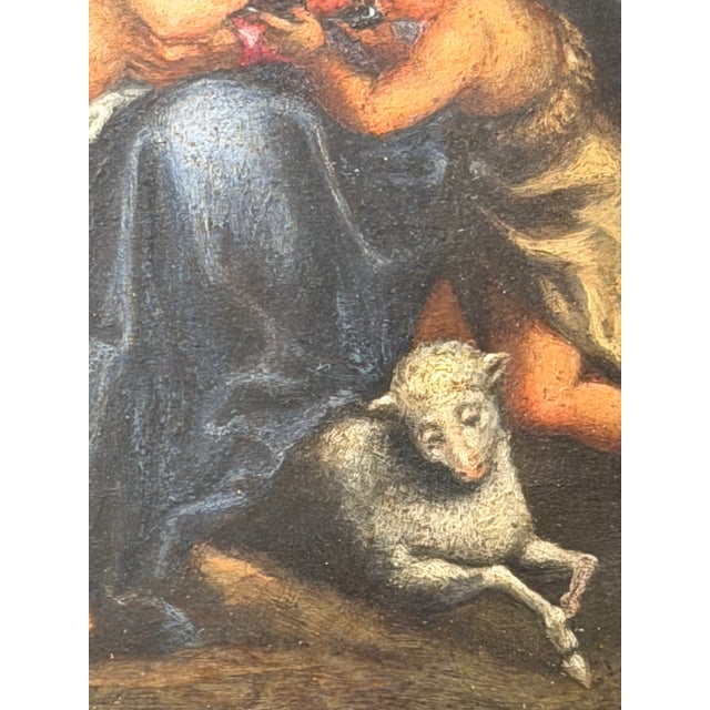 Unkown, Holy Family with the Infant Saint John the Baptist, 1800s, Oil on Panel For Sale - Image 4 of 8