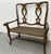 French Provincial Late 20th Century French Provincial Walnut Rush Seat Settee With Pierced Double-Splat Back For Sale - Image 3 of 6