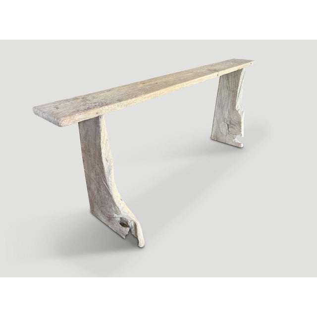 2010s Andrianna Shamaris Organic Sculptural Teak Wood Console Table For Sale - Image 5 of 6