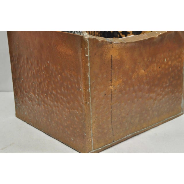 Antique French Country Primitive Copper & Wood Black Grain Painted Grain Bin For Sale - Image 13 of 18