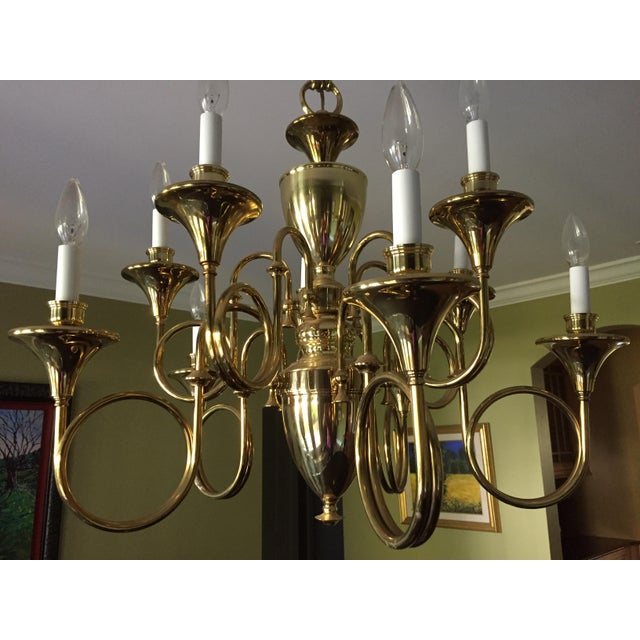 Brass Fox Hunt Horn Chandelier Chairish
