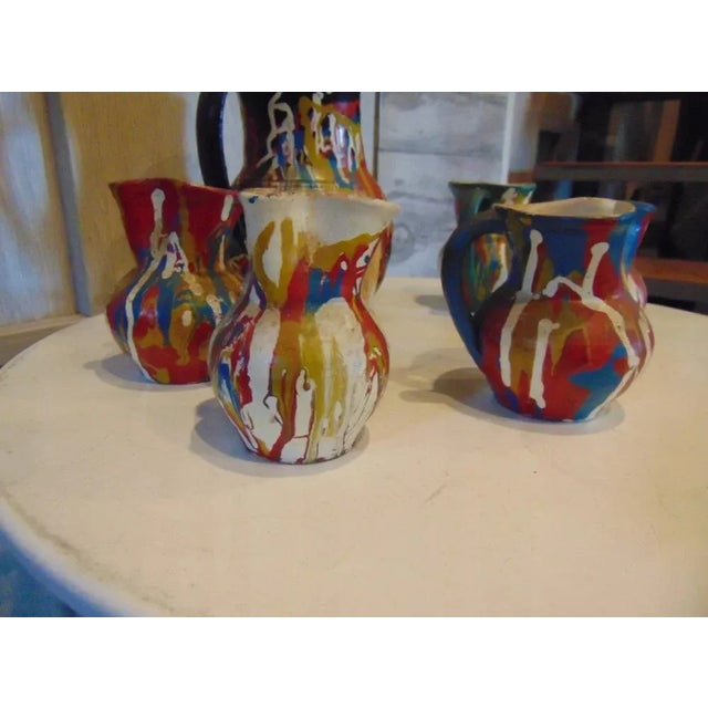Art Deco Jug with Cups in the style of Hutsul, Set of 6 For Sale - Image 3 of 10