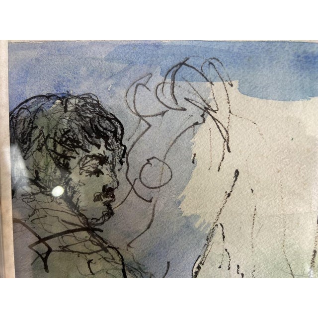 Ancellin, Nude in the Workshop, 1974, Watercolor For Sale - Image 4 of 11