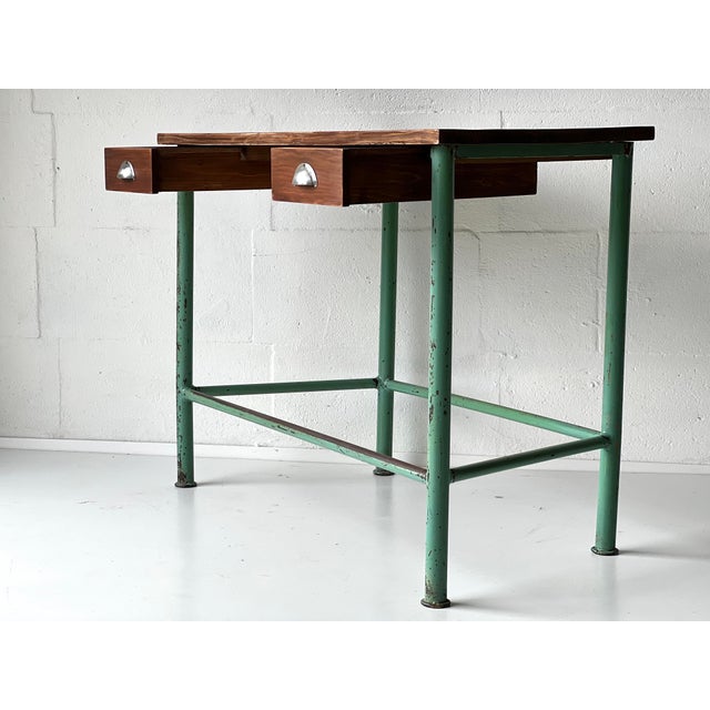 Vintage Industrial Console Table with Drawers For Sale - Image 11 of 16