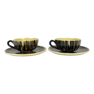 Cups and Saucers from Saint Clément, 1960s, Set of 4 For Sale