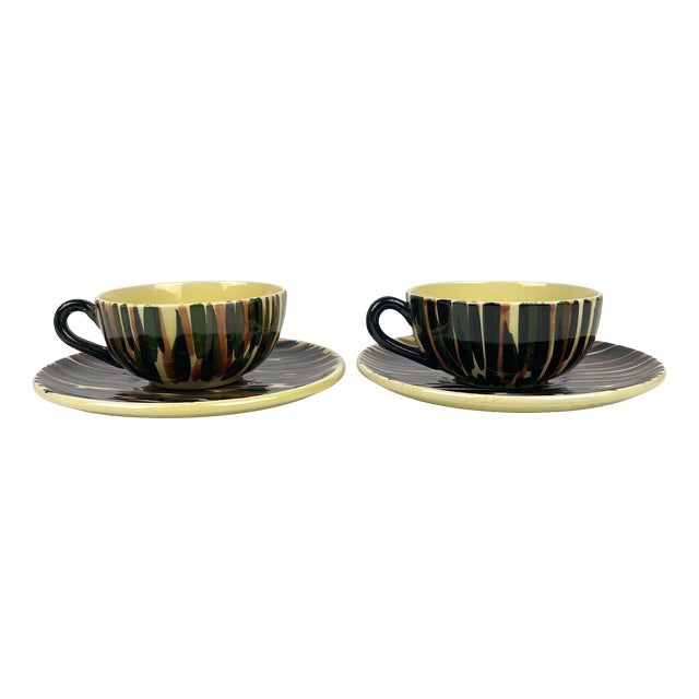Cups and Saucers from Saint Clément, 1960s, Set of 4 For Sale