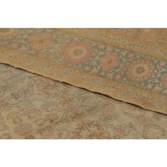 Textile Antique Turkish Rug With Intricate Floral Play in Beige & Pastels - Rug & Kilim For Sale - Image 7 of 7