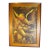 MCM Signed Original Expressionist Oil Painting of Fighting Roosters For Sale