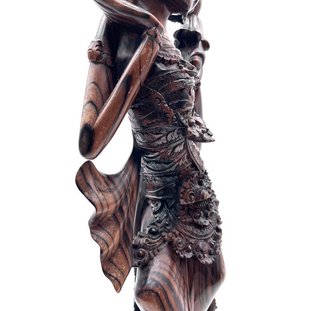 Large Hand-Carved Sculpture of the Goddess Dewi Sri in Makassar Ebony, Bali, 1950s-1960s For Sale - Image 6 of 18