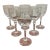 French Angular Stemmed Crystal Glasses Set of 6 For Sale