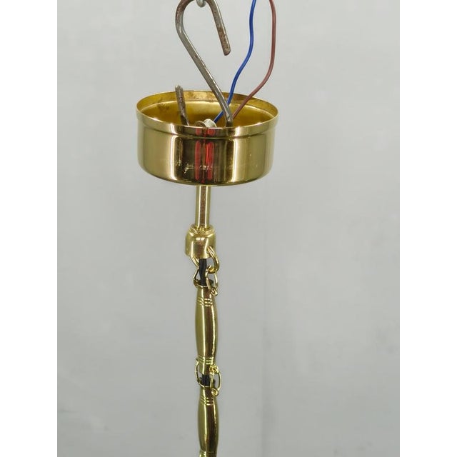 Metal Art Deco Glass Pendant Lamp by Peter Behrens for Siemens, Germany, 1930s For Sale - Image 7 of 11