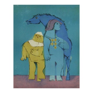 1977 Samy Briss Les Saltimbanques - Le Cheval Bleu Signed Lithograph For Sale