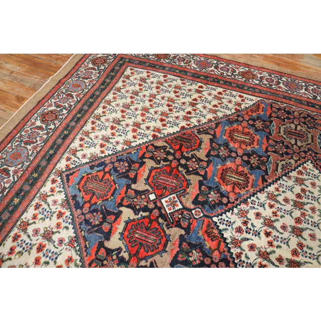 Early 20th Century Zabihi Collection Dramatic Persian Hamedan Serab Decorative Square Room Rug - 10'9" x 12'8" For Sale - Image 9 of 10