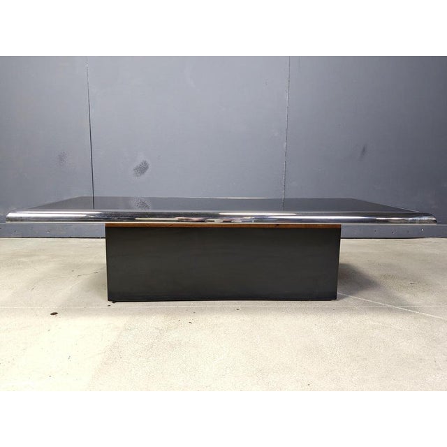 Black Vintage Chromed Coffee Table, 1970s For Sale - Image 8 of 11
