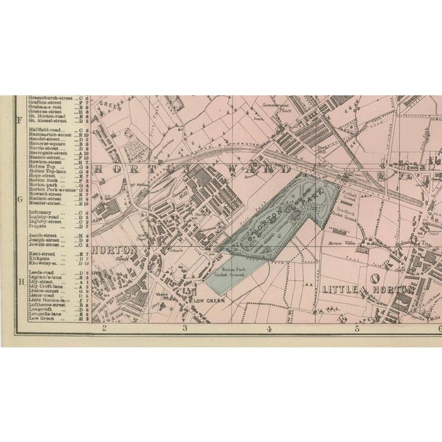 Victorian Bradford Street Plan Map by Edward Weller, 1885 For Sale - Image 6 of 10
