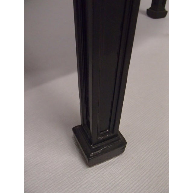 Large Black Round Salon or Side Table with Lacquered Legs and Silver Trim, 1920s For Sale - Image 6 of 9