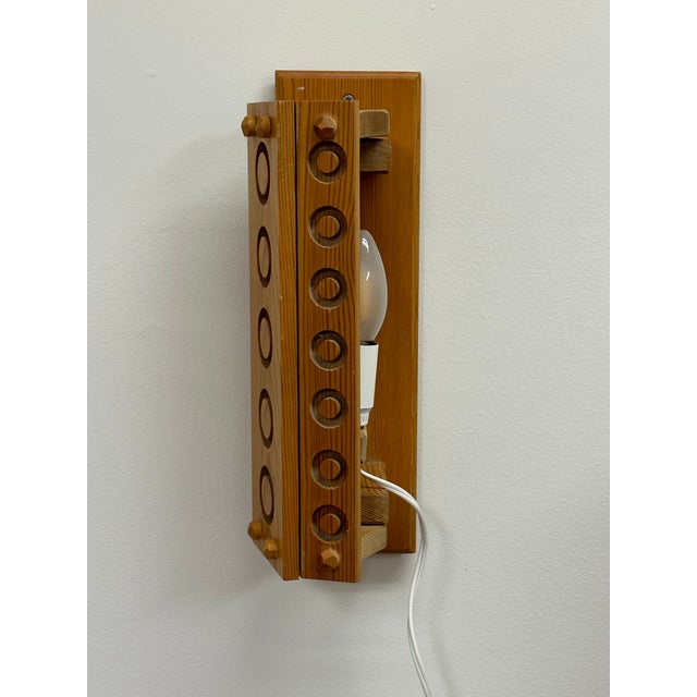 Contemporary 1970s Swedish Organic Modern Wall Light, Pine For Sale - Image 3 of 9