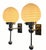 Art Deco Vintage Art Deco Light Old Lamp Wall Sconces Fixture Nickel Brass & Ribbed Milk Glass Shade Ship Light - Pair For Sale - Image 3 of 5