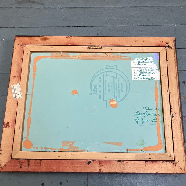 1970’s Original Post Impressionist Shoreline Pier Painting For Sale - Image 4 of 4