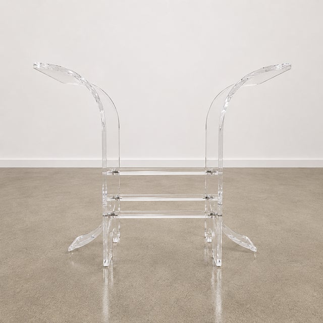 Vintage Lucite Wing Panel Console Table Base For Sale In Miami - Image 6 of 9
