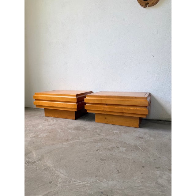 Elm Bedside Tables from Maison Regain, 1970s, Set of 2 For Sale - Image 10 of 18