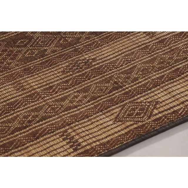 Tribal Vintage Tuareg Mat, Camel Beige-Brown With Tribal Geometric Motifs - Rug & Kilim For Sale - Image 3 of 10