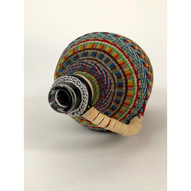 Yellow Hungarian Woven Wire Bottle, 1960 For Sale - Image 8 of 10