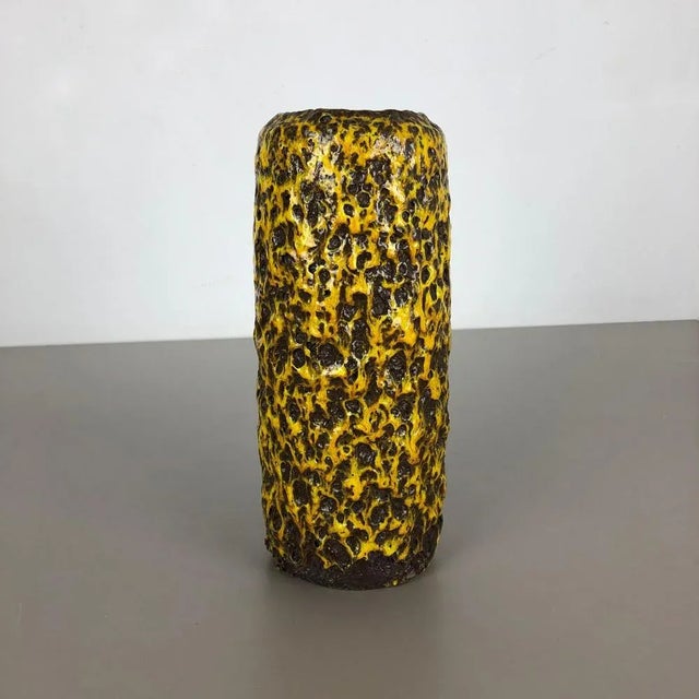 Article: Fat lava art vase, heavy Brutalist glaze Producer: Scheurich, Germany Decade: 1970s This original vintage vase...