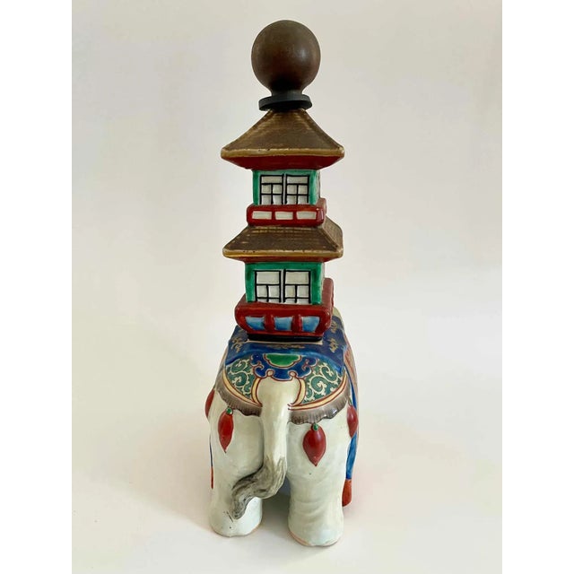 Asian Vintage Pagoda Elephant For Sale - Image 3 of 7