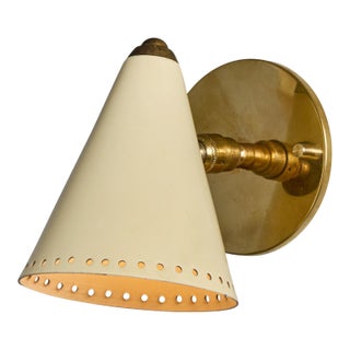 1950s Stilnovo White Perforated Metal Sconce For Sale