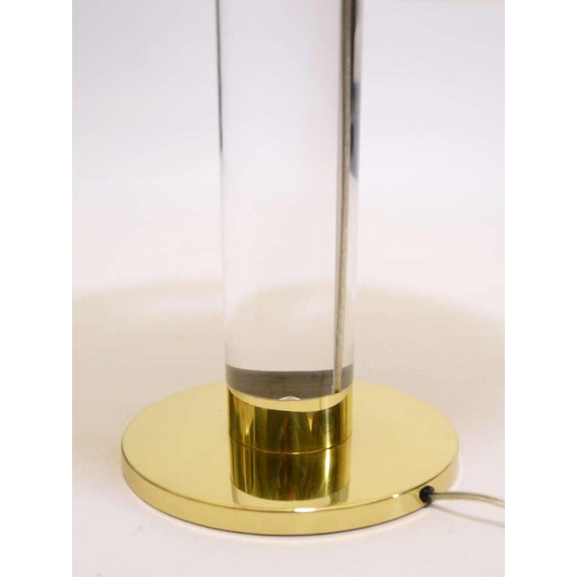 Copper 1970s Mid Century Modern Lucite and Brass Table Lamp by Frederick Cooper For Sale - Image 8 of 9
