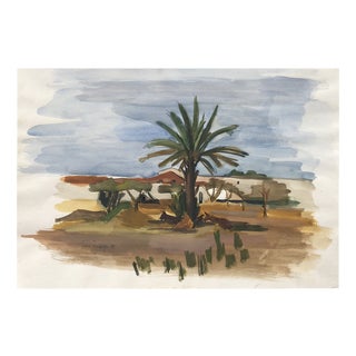 Lison Favarger, Paysage côtier, 1953, Watercolor on Paper For Sale