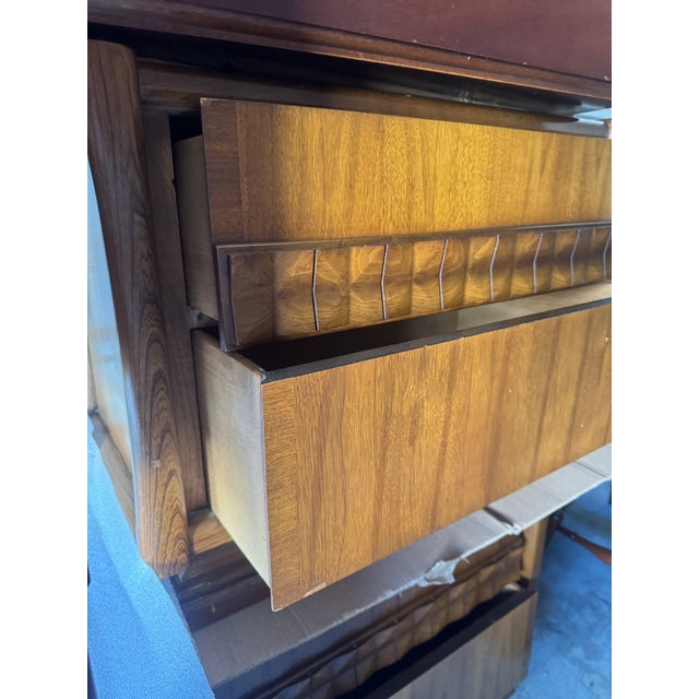 A Pair of Mid Century Modern 2 Drawer Walnut Night Stands For Sale - Image 11 of 11