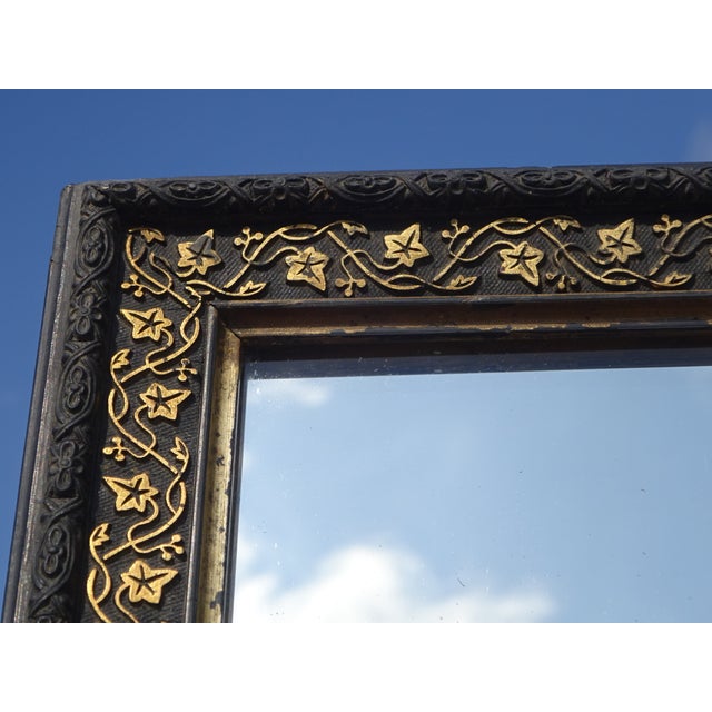 Antique Mirror with Black and Gilt Frame, 1890s For Sale - Image 4 of 18