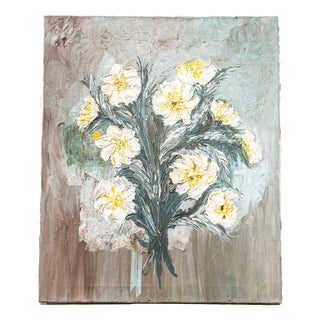 French Artist, Flowers, 1940s, Oil Painting For Sale