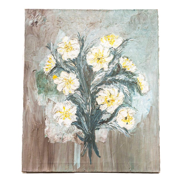 French Artist, Flowers, 1940s, Oil Painting For Sale
