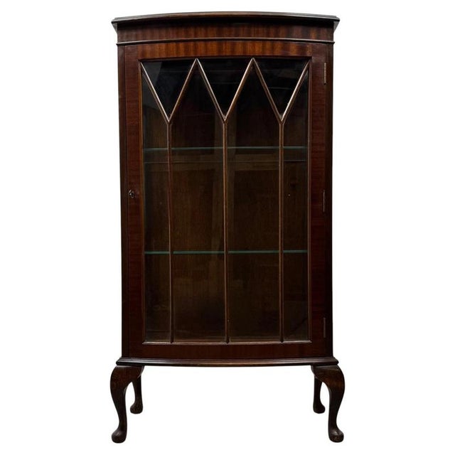 Small Antique Mahogany Display Cabinet, 1900s For Sale - Image 9 of 9