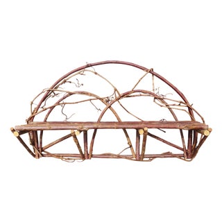 Folk Art Adirondack Bentwood Twig Wall Shelf For Sale