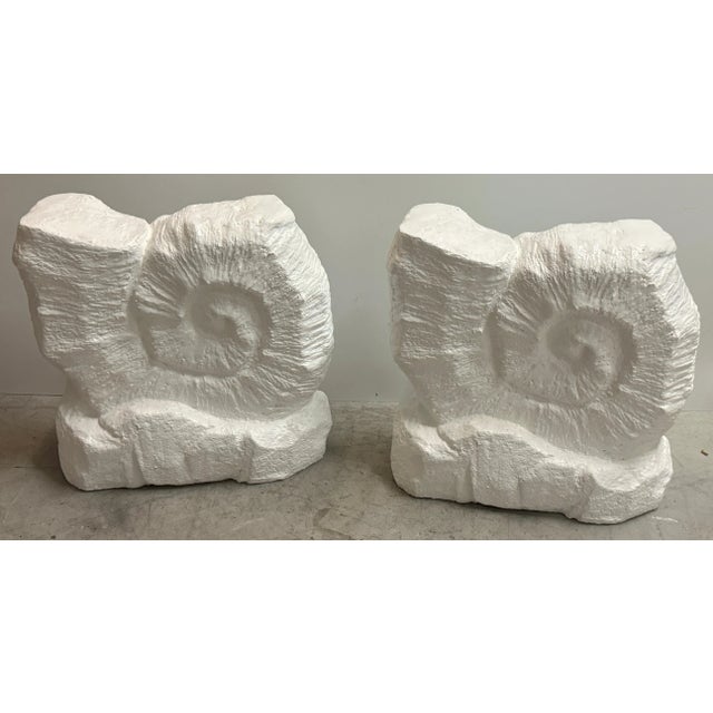 Pair Serge Roche Style Painted Plaster Nautilus Consoles or Dinning Table Bases For Sale In West Palm - Image 6 of 12