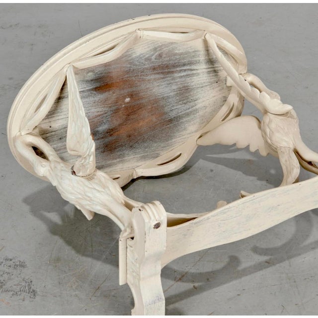 Art Deco French Painted Swan Oval Side Table, c.1930s For Sale In West Palm - Image 6 of 6