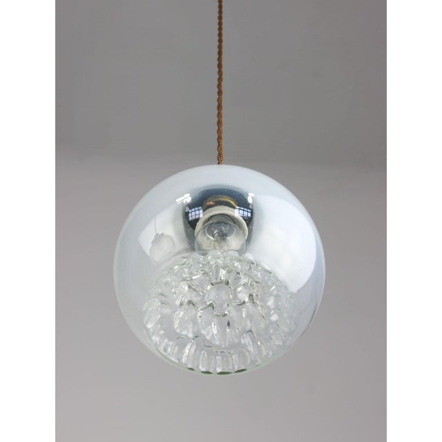 Mid-Century Murano Glass and Brass Pendant Lamp For Sale - Image 4 of 16