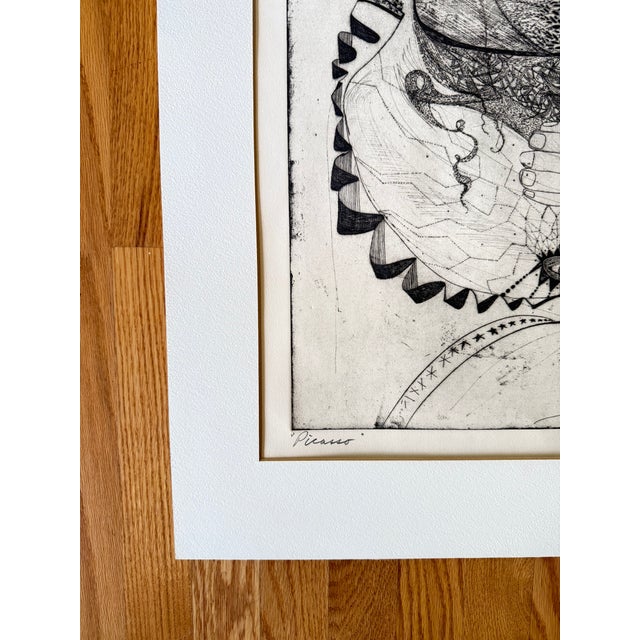 1973 Artist Proof Etching Portrait of Picasso by John C. Sirica For Sale In Washington DC - Image 6 of 6