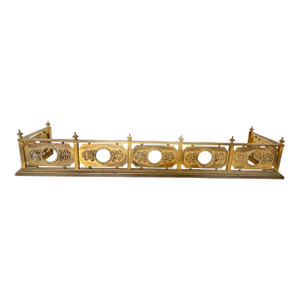 19th Century Pierced Brass Fireplace Fender