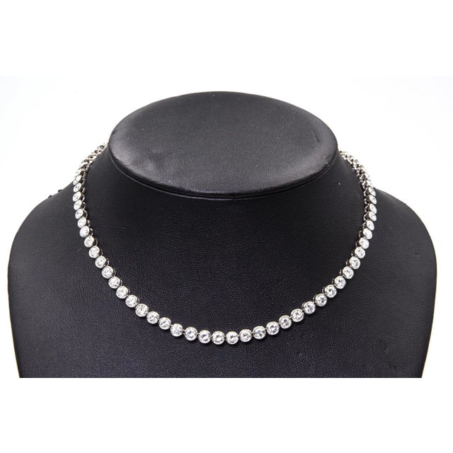 1970s Diamond Tennis White Gold Necklace For Sale - Image 5 of 12