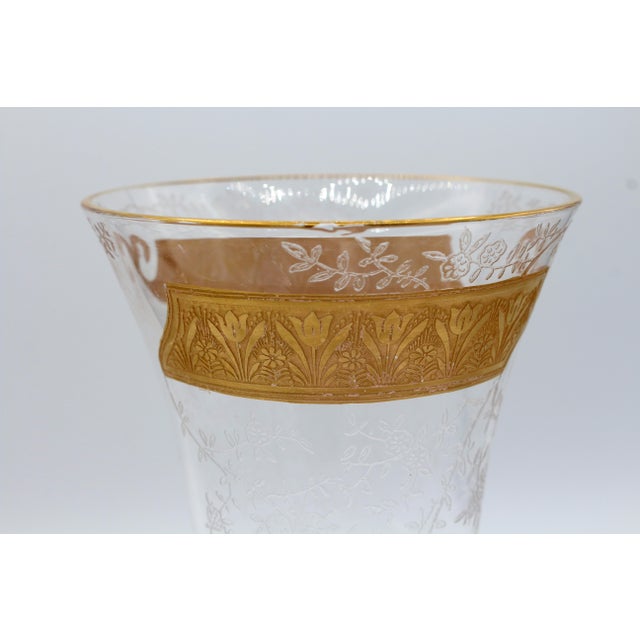 C. 1920s Duncan & Miller Gold Encrusted Glass Vase For Sale - Image 4 of 6