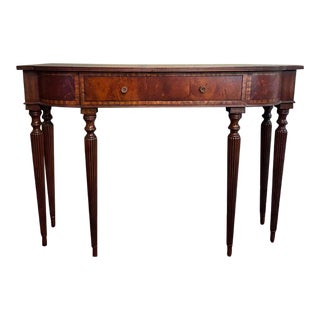 Stunning Maitland Smith Cornell Mahogany / Inlay Console Table For Sale