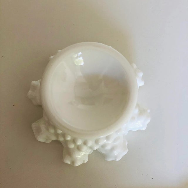 1960s Vintage White Hobnail Milk Glass Compote For Sale - Image 5 of 6