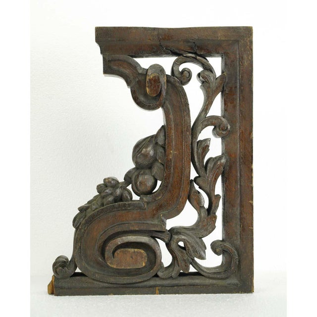 Pair of Mid 20th Century Hand Carved Oak Furniture Brackets For Sale - Image 9 of 12